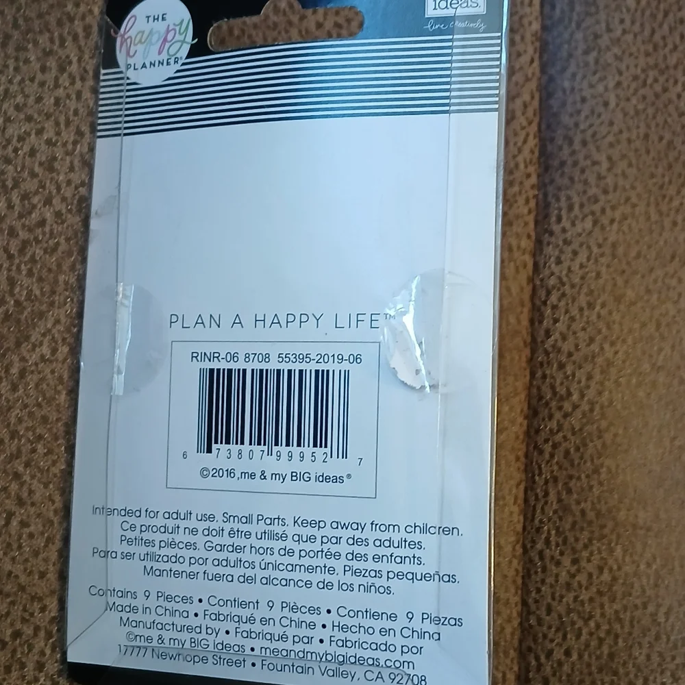 The Happy Planner Medium discs 9 pieces gold